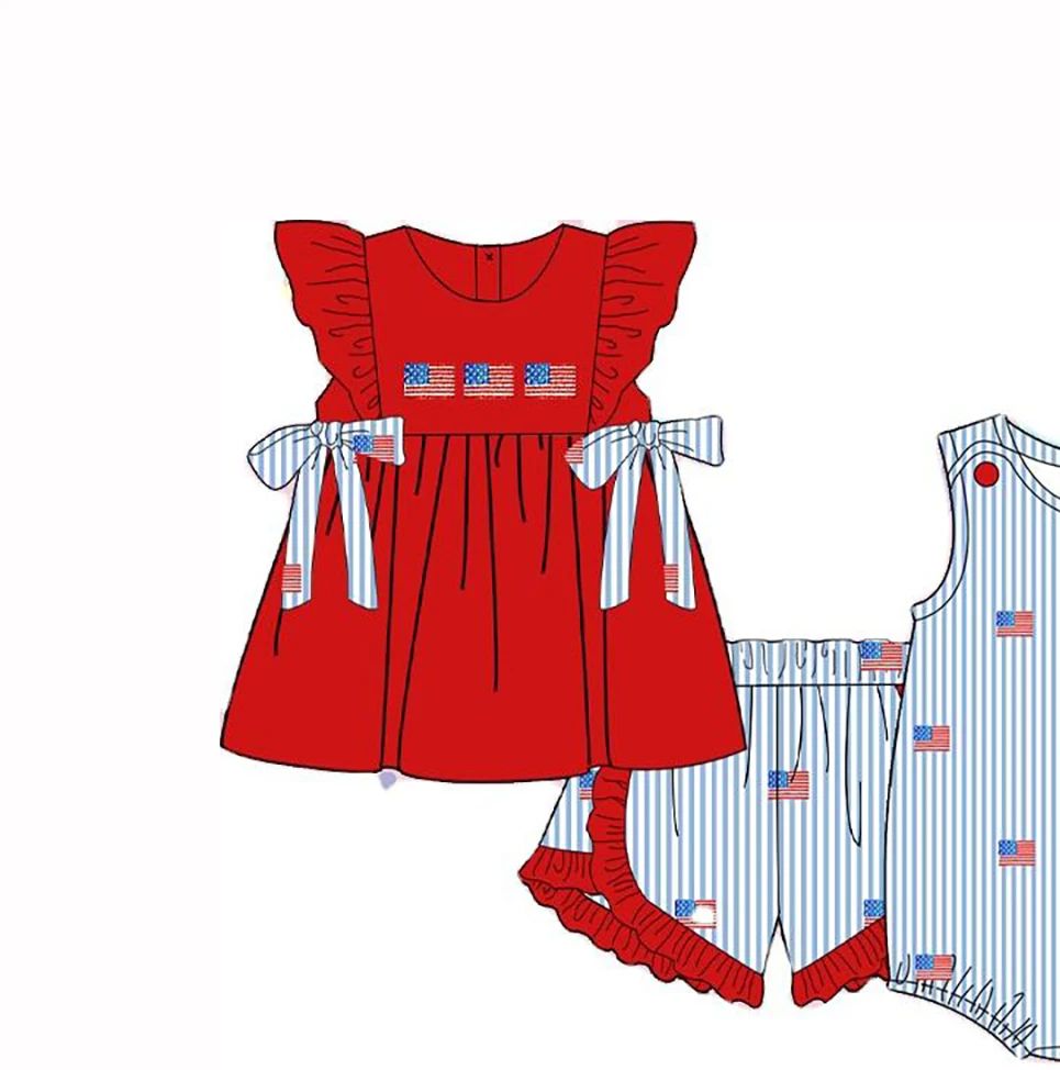 Baby Clothing High Quality - Ensemble deux pièces imprimé drapeau américain
