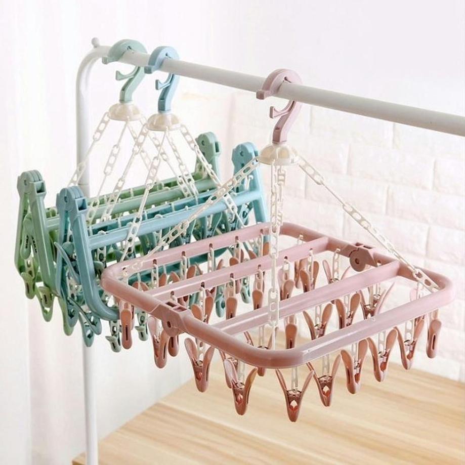 1 pc 32 clips pliant vêtements - Baby Clothing Hanging Rack avis et prix